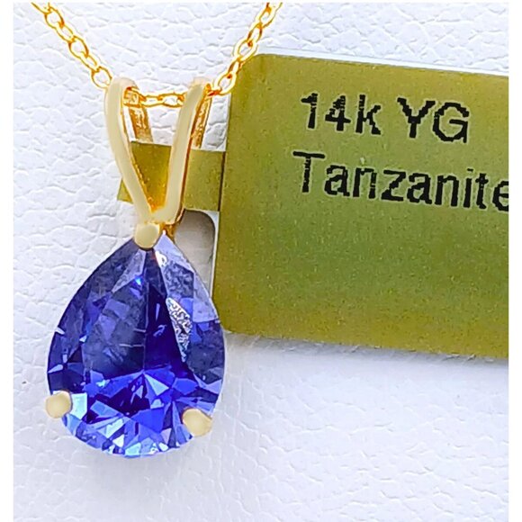 AAA Tanzanite 2.07 Cts Pendant 14k Yellow Gold